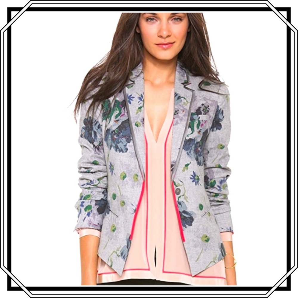 Elizabeth and James Gray Floral Blazer
